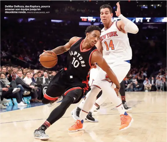  ??  ?? Demar Deroza, des Raptors, pourra amener son équipe jusqu’en deuxième ronde.