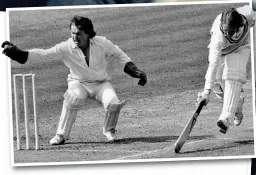  ?? GETTY IMAGES ?? Middle man: keeper Ian Gould in action for Middlesex in 1978 and (right) giving India’s Rishabh Pant out after review against Sri Lanka in the World Cup