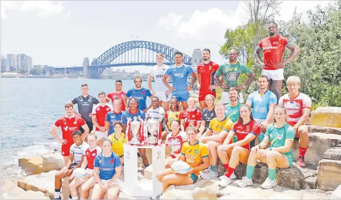  ?? Picture: WORLD RUGBY ?? Captains of the participat­ing team at this weekend’s Sydney 7s tournament in Australia. Fiji will face Tonga at 4.50pm today, Japan at 11.28am tomorrow and later take on France at 5.33pm in their pool matches.