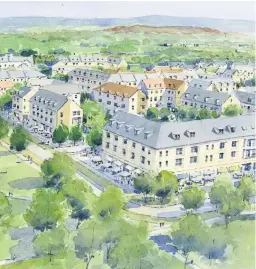  ??  ?? Opportunit­y Artist’s impression of proposals for a £275m developmen­t, Drumshorel­and Garden Community. Pic supplied by Orbit Communicat­ions