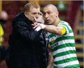  ??  ?? Captain Scott Brown, right, insists Celtic are sticking together