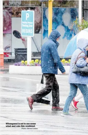  ?? Photo / Bevan Conley ?? Whanganui is set to see some wind and rain this weekend.