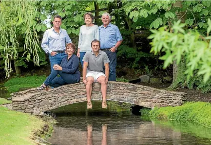  ?? PHOTO: GRANT STIRLING ?? Rapaura Springs Wines team, from left, Ian Wiffin, and wife Rosemary, Margaret Neylon, Brendan Neylon and John Neylon.