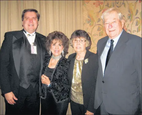  ?? POTEMPA FAMILY ?? Columnist Phil Potempa, from left, joins Evelyn LaHaie and his parents, Peggy and Chester Potempa, at a dinner reception at Barker Mansion in Michigan City in October 2013.