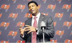  ??  ?? Former FSU star and Heisman winner Jameis Winston has always thought highly of his abilities on the football field. The third-year Bucs QB recently told the NFL Network of his desire to be the “greatest of all time.”