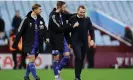  ?? Photograph: Richard Heathcote/Getty Images ?? Brendan Rodgers in celebrator­y mode with James Maddison and Kieran Dewsbury-Hall at Villa Park