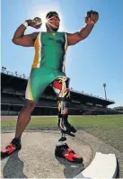  ?? Pictures: JACKIE CLAUSEN and DAVID HARRISON ?? IN WITH A CHANCE: Shot putter Tyrone Pillay, left, and javelin thrower Reinhardt Hamman