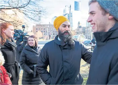  ?? COLE BURSTON THE CANADIAN PRESS FILE PHOTO ?? NDP Leader Jagmeet Singh may get an early opportunit­y to try out campaign themes in an expected B.C. byelection.