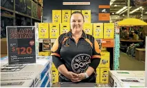  ?? ?? Nicole Attrill at Mitre 10 Mega in New Plymouth said they had great deals across a range of products, and foot traffic had been constant.