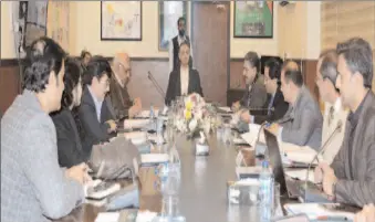  ?? -APP ?? Federal Minister for Power and Petroleum Mr. Omar Ayub Khan Chairng 48th BOD meeeting of Alternativ­e Energy Developmen­t Board.