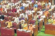  ?? DHEERAJ DHAWAN/HT ?? CM Yogi Adityanath attending the special session of Uttar Pradesh ■ legislativ­e assembly on Wednesday.