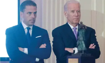  ??  ?? Hunter Biden and his father Joe, the US president, in 2016. Photograph: Kris Connor/WireImage