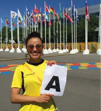  ?? TORONTO STAR/SARAH-JOYCE BATTERSBY ?? Ecuador’s Jacquelin Factos competed in karate. “We can see the organizati­on. Everything is on time, perfect.”