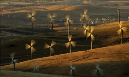  ??  ?? The windfarm in Altamont Pass in California was estimated to have killed as many as 1,300 birds of prey before changes were made. There are now arguments being had in Australia about the dangers or not of windfarms. Photograph: Noah Berger/AP