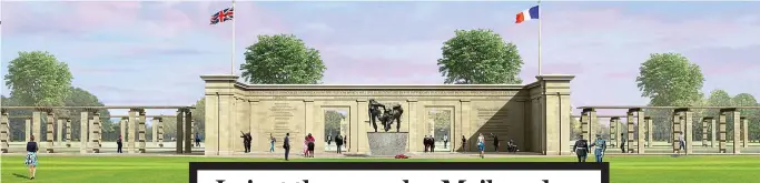  ??  ?? Heroes’ gifts: Nicholas reads your letters, left. Above, the design for the memorial