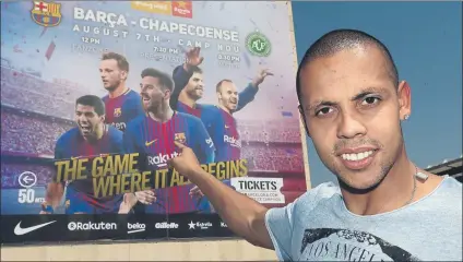  ??  ?? Ferrao vivirá un partido especial en el Camp Nou. El pívot brasileño del Barça Lassa de fútbol sala es hincha del Chapecoens­e FOTO: PEP MORATA