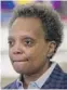  ??  ?? Mayor Lori Lightfoot