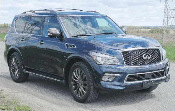  ?? PHOTOS: JIL MCINTOSH/ DRIVING ?? The 2017 Infiniti QX80 has a base price of $75,650, which makes it the most affordable offering in the luxury three-row, body-on-frame SUV class.