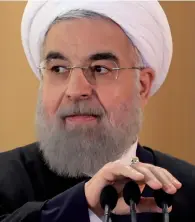  ??  ?? Presidente
Hassan Rouhani, 67 anni, presidente dell’Iran dal 2013. Ieri ha dichiarato: «Gli Stati Uniti non sono più nella posizione di imporre nuove sanzioni contro l’Iran» (Afp)