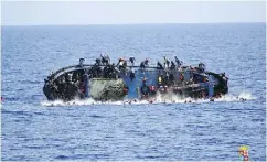  ?? ITALIAN NAVY VIA AP PHOTO, FILE ?? More than 700 migrants are feared dead in three Mediterran­ean Sea shipwrecks in the last few days.