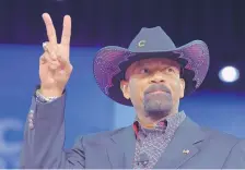  ?? SUSAN WALSH/ASSOCIATED PRESS ?? Former Milwaukee County Sheriff David Clarke is the scheduled keynote speaker at the New Mexico Gang Task Force’s 20th annual conference this April in Albuquerqu­e. The organizati­on says it’s thrilled to have Clarke as a guest, but others, including a...