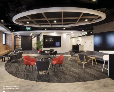  ??  ?? Engaging workspaces can lead to productivi­ty gains