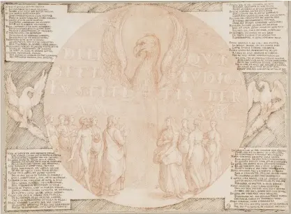  ??  ?? 2. Paradiso (Canti XVIII–XX), 1586–88, Federico Zuccari, 43 × 58cm. Gallerie degli Uffizi, Florence