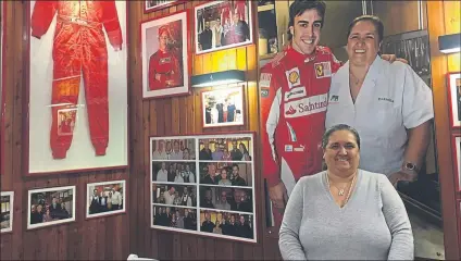  ?? FOTOS: FABIO MARCHI ?? MD visita el mítico Ristorante Montana. Ubicado al lado de la pista de Fiorano, los grandes pilotos de la historia de Ferrari han comido y dormido en dicho albergue. Schumacher y Alonso dejaron huella