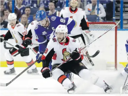  ?? CHRIS O’MEARA/THE ASSOCIATED PRESS ?? Tampa Bay Lightning centre Steven Stamkos scored one of his team’s two shootout goals as they downed Derick Brassard and the visiting Senators 4-3 at Amalie Arena on Thursday night.