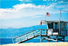  ??  ?? bay watch: One of the iconic lifeguard huts on Santa Monica beach