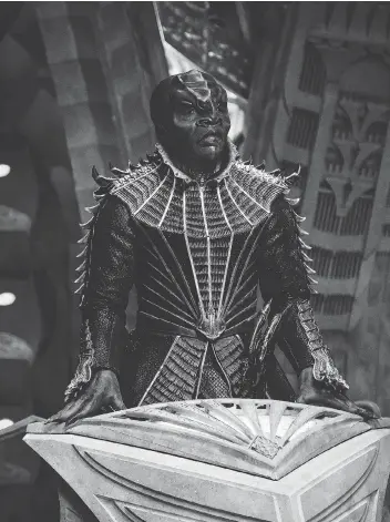  ?? CBS INTERACTIV­E ?? Chris Obi stars as T’Kuvma in the new Star Trek: Discovery, which hits the small screen Sept. 24.