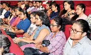  ??  ?? A section of the students at the guest lecture held at CA Sri Lanka.