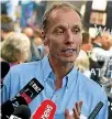  ?? PHOTO: FAIRFAX NZ ?? Nicky Hager talks to media at the launch of ‘‘Hit and Run’’ in Wellington.