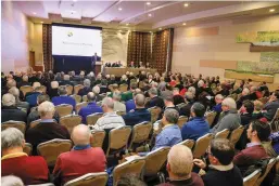  ??  ?? The assembled golf club delegates from around Ireland at the GUI AGM in Dublin on Saturday. Photo by Golffile/Fran Caffrey.