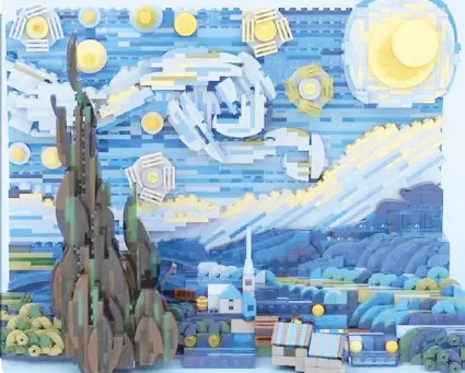  ?? ?? Lego art: 3D version of Vincent Van Gogh’s “Starry Night”