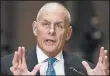  ?? CLIFF OWEN/AP 2017 ?? John F. Kelly stepped down as chief of staff in January.