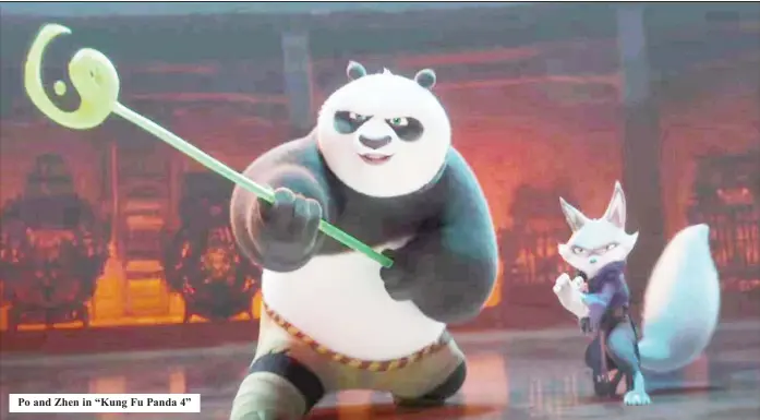  ?? ?? Po and Zhen in “Kung Fu Panda 4”