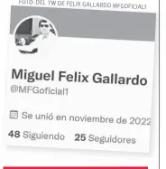  ?? FOTO: DEL TW DE FELIX GALLARDO MFGOFICIAL­1 ??