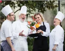  ??  ?? Left to right Darren Brady, Commis Chef Apprentice, the Redbank; Terry McCoy, proprietor, the Redbank; Agnieszka Niedzielak, Commis Chef apprentice, Jurys Inn Christchur­ch; and Darina Brennan, Executive Chef, Dalata Hotel Group at the launch of the...