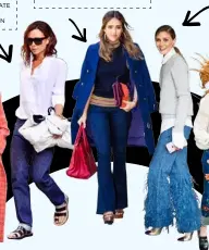  ??  ?? VICTORIA BECKHAM PROVES THE ULTIMATE MOM NEEDS THE ULTIMATE MOM JEAN ONE-TIME DARK ANGEL JESSICA ALBA OPTS FOR INKY INDIGO