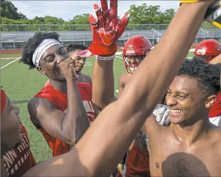  ?? Steph Chambers/Post-Gazette ?? After dropping from Class 6A to 5A, Penn Hills has the talent to be celebratin­g at the end of the season.