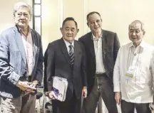  ??  ?? (From left) Ambassador Tony Villamayor, Joe de Venecia, Tonyboy Cojuangco and Tony Lopa.