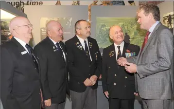  ??  ?? Cllr. Mark Dearey, Chairperso­n, Dundalk Municipal District, with Frank Larrigan, Jim McEneaney and Mick Reid, The Michael McNeela Branch, Dundalk and Martin McKeown, Irish Defence Forces Veterans UK at ‘Their Story’ Ireland, the Somme & World War 1...