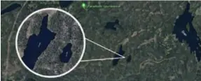  ?? FOTO: GOOGLE EARTH ?? NÄRA SVARTSJÖN. Enligt Aftonblade­t ska branden ha härjat mellan Långsjön och Svartsjön.