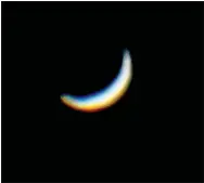  ?? David Cater/Star-Gazing ?? Venus will appear as a crescent during January. It will be very bright and easily seen in the southwest at sunset.