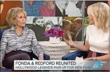  ?? NBC ?? Jane Fonda reacts to being asked about plastic surgery by Megyn Kelly.