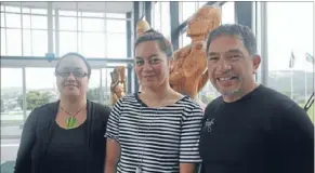  ??  ?? Reo champions: Te Wananga O Aotearoa’s 36-week Maori course has gained a huge following in the Wellington region, say tutor Kararaina McLean, student and kaiawhina (class helper) Paegan Edmonds-Topia and student services team leader Shane Brooking.