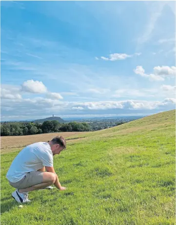  ?? ?? HIGH POINT: Alistair Heather busy looking for fungi in deepest Stirlingsh­ire.