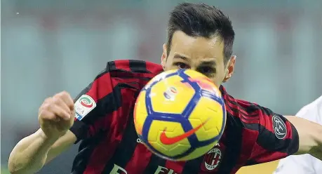  ?? (Getty Images) ?? Titolare Nikola Kalinic, 30 anni, croato, titolare stasera all’olimpico nel Milan anti Lazio: deve riscattare una stagione per lui finora complicata