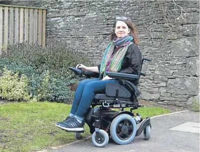  ?? Picture: Paul Reid. ?? Judith Langlands-scott on her motorised wheelchair.